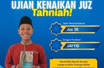 Ananda Ahmad Zayyan Fillah telah berhasil menyelesaikan hafalan Juz 30 dengan predikat Jayyid